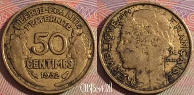 Франция 50 сантимов 1932 года, KM# 894, 148b-022