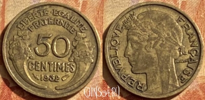 Франция 50 сантимов 1932 года, KM# 894, 197p-109