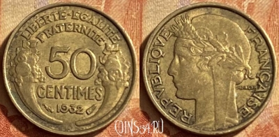 Франция 50 сантимов 1932 года, KM# 894, 198p-060