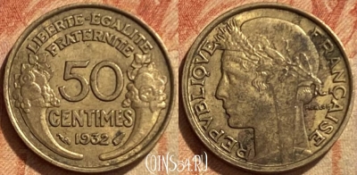 Франция 50 сантимов 1932 года, KM# 894, 304q-061