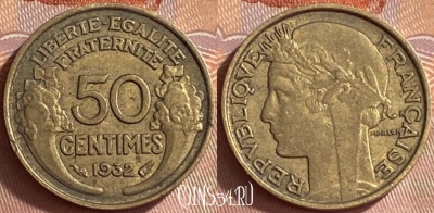 Франция 50 сантимов 1932 года, KM# 894, 421o-058