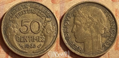 Франция 50 сантимов 1932 года, KM# 894, 451o-087
