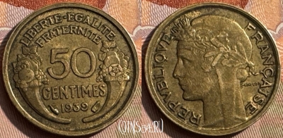Франция 50 сантимов 1939 года, KM# 894, 386s-131