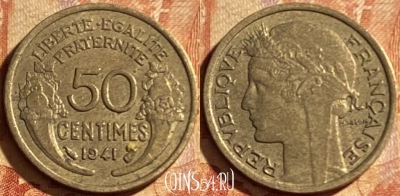 Франция 50 сантимов 1941 года, KM# 894, 192p-080