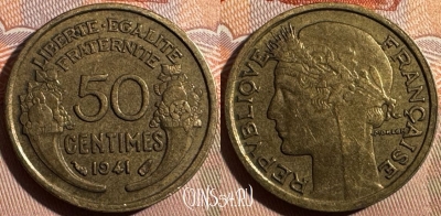 Франция 50 сантимов 1941 года, KM# 894, 348s-101