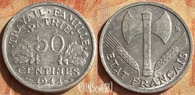 Франция 50 сантимов 1944 года, KM# 914, 448o-048