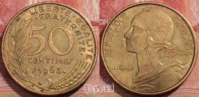 Франция 50 сантимов 1963 года, KM# 939, 207-132