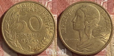 Франция 50 сантимов 1964 года, KM# 939, 061p-108