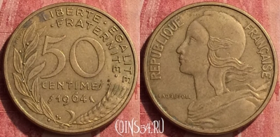 Франция 50 сантимов 1964 года, KM# 939, 440-111