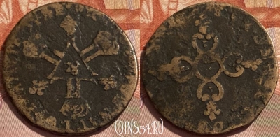 Франция 6 денье 1710-12 г., KM# 400, 495р-011 ♛
