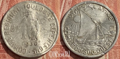 Франция Тулуза 10 сантимов 1922 года, 214q-125