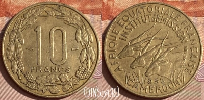 Экваториальная Африка 10 франков 1958 г., KM# 11, 384p-117