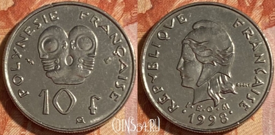 Французская Полинезия 10 франков 1998 г., 490р-102