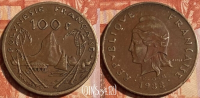 Французская Полинезия 100 франков 1988 г., 500р-127 ♛