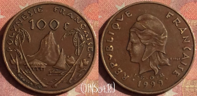 Французская Полинезия 100 франков 1999 года, 187i-104