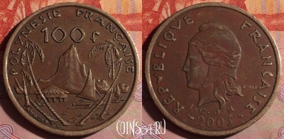 Французская Полинезия 100 франков 2003 г., 175f-047