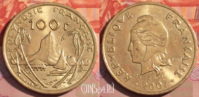 Французская Полинезия 100 франков 2007 г., 075c-044