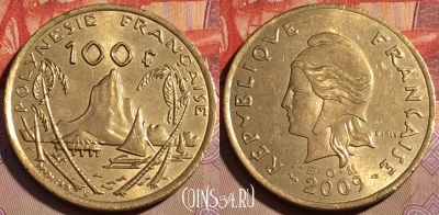 Французская Полинезия 100 франков 2009 г., 195b-076