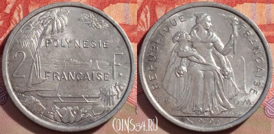 Французская Полинезия 2 франка 1979 г., KM# 10, 093b-134