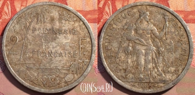 Французская Полинезия 2 франка 1985 г., KM# 10, 084c-115
