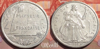 Французская Полинезия 2 франка 1993 г., KM# 10, 148c-017
