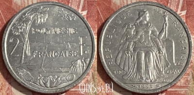 Французская Полинезия 2 франка 1995 г., KM# 10, 474r-051 ♛