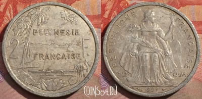 Французская Полинезия 2 франка 1997 г., KM# 10, 165a-035