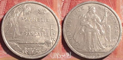 Французская Полинезия 2 франка 1998 г., KM# 10, 063c-079