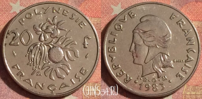Французская Полинезия 20 франков 1983 г., KM# 9, 140i-066