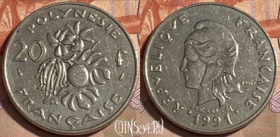 Французская Полинезия 20 франков 1991 г., 496р-120 ♛