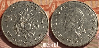 Французская Полинезия 20 франков 1997 г., 495р-005 ♛