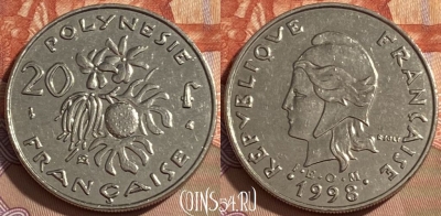 Французская Полинезия 20 франков 1998 г., 486р-055 ♛