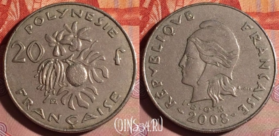 Французская Полинезия 20 франков 2008 г., KM# 14, 175f-027