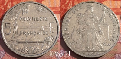 Французская Полинезия 5 франков 1999 г., KM# 12, 270a-032