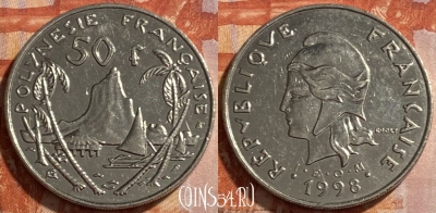 Французская Полинезия 50 франков 1998 года, 492р-135 ♛