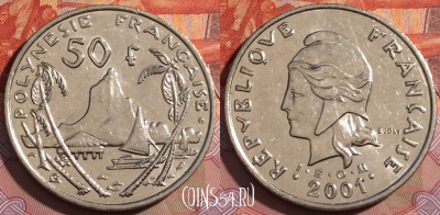 Французская Полинезия 50 франков 2001 г., KM# 13, 245a-127