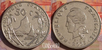 Французская Полинезия 50 франков 2003 г., 283b-102 ♛