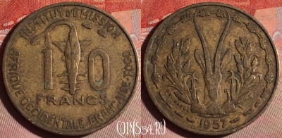 Французская Западная Африка 10 франков 1957 г., 187f-026