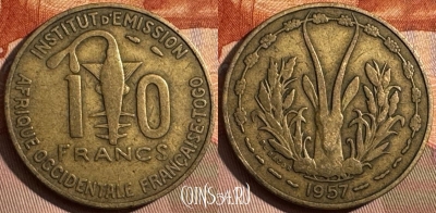 Западная Африка и Того 10 франков 1957 г., 377s-033 ♛