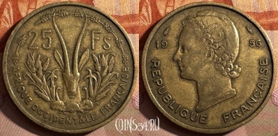 Французская Западная Африка 25 франков 1956 г., 374s-016