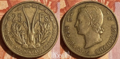 Французская Западная Африка 25 франков 1956 г., 464q- ♛