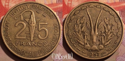 Западная Африка и Того 25 франков 1957 г., 190b-030