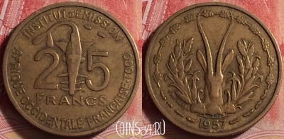 Западная Африка и Того 25 франков 1957 г., 214j-141