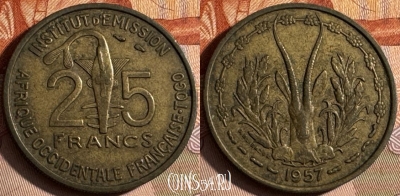 Западная Африка и Того 25 франков 1957 г., 239s-130 ♛