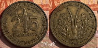 Западная Африка и Того 25 франков 1957 г., 391s-134