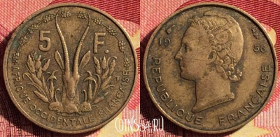 Французская Западная Африка 5 франков 1956 г., 261i-133