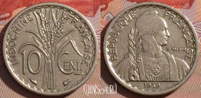 Французский Индокитай 10 сантимов 1939 года, 065d-025