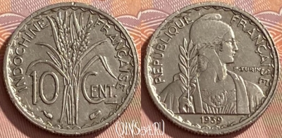 Французский Индокитай 10 сантимов 1939 г., магн., 467q-321