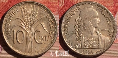 Французский Индокитай 10 сантимов 1941 года, 096d-107