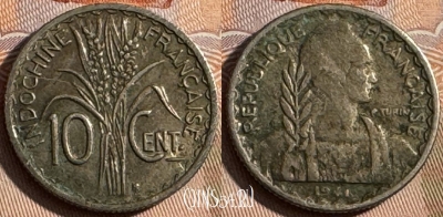 Французский Индокитай 10 сантимов 1941 года, 256s-044